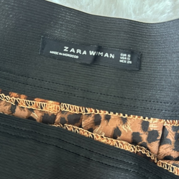 Zara woman a-line mini skirt cheetah size small with pockets - Picture 2 of 2